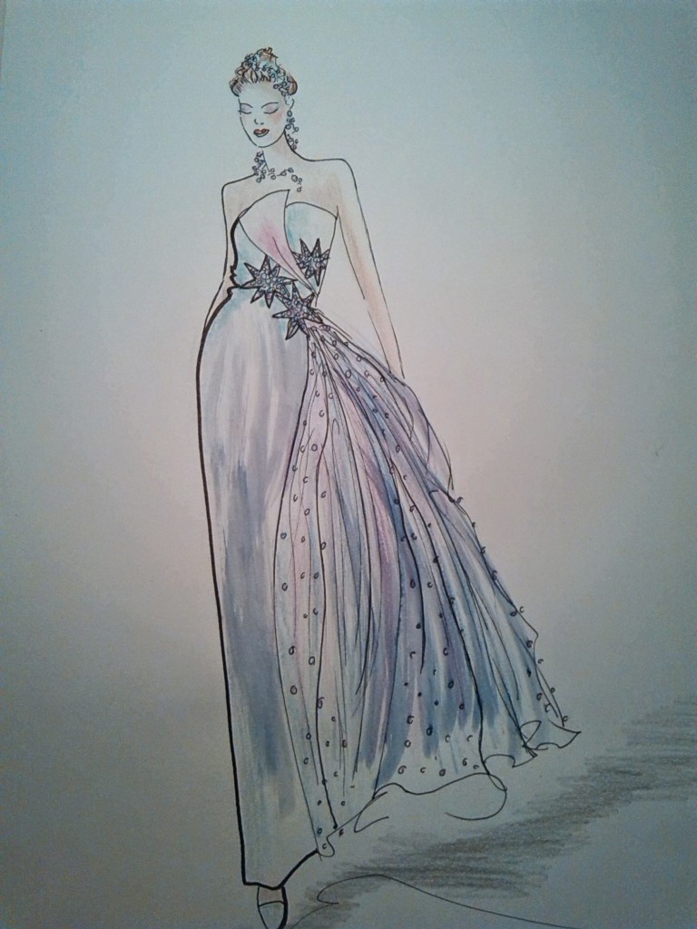 chiffon en zijde met sterren van swarovski