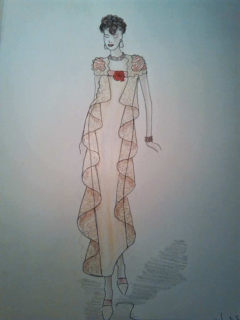 luchtig kant en chiffon crepe